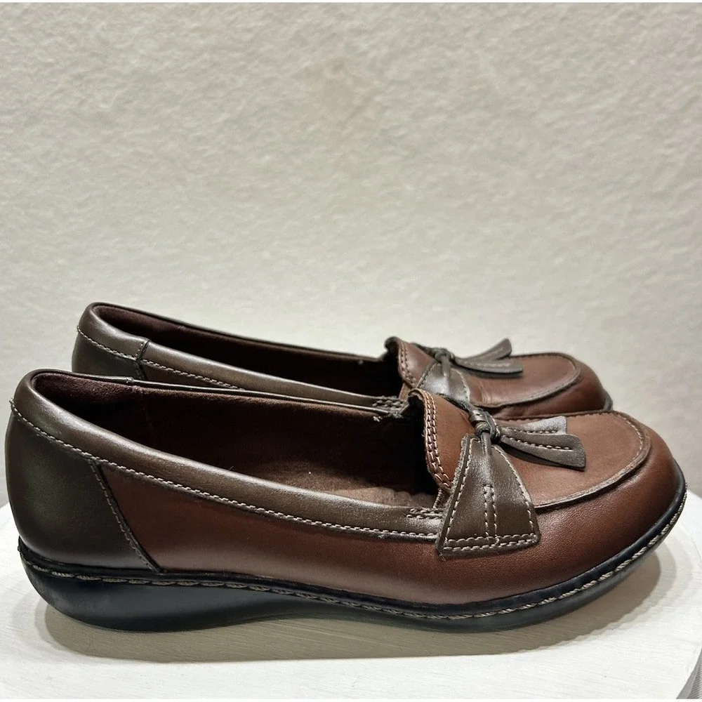 Clarks Ashland Bubble Loafer Womens Size 8 Brown Multi EUC